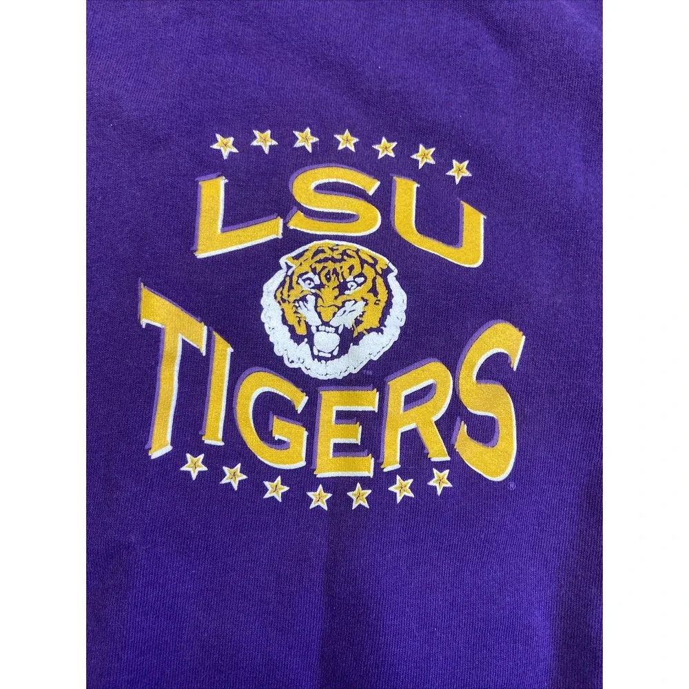 Vintage Jerzees LSU Tigers shirt Adult large purple Y2K retro football USA made